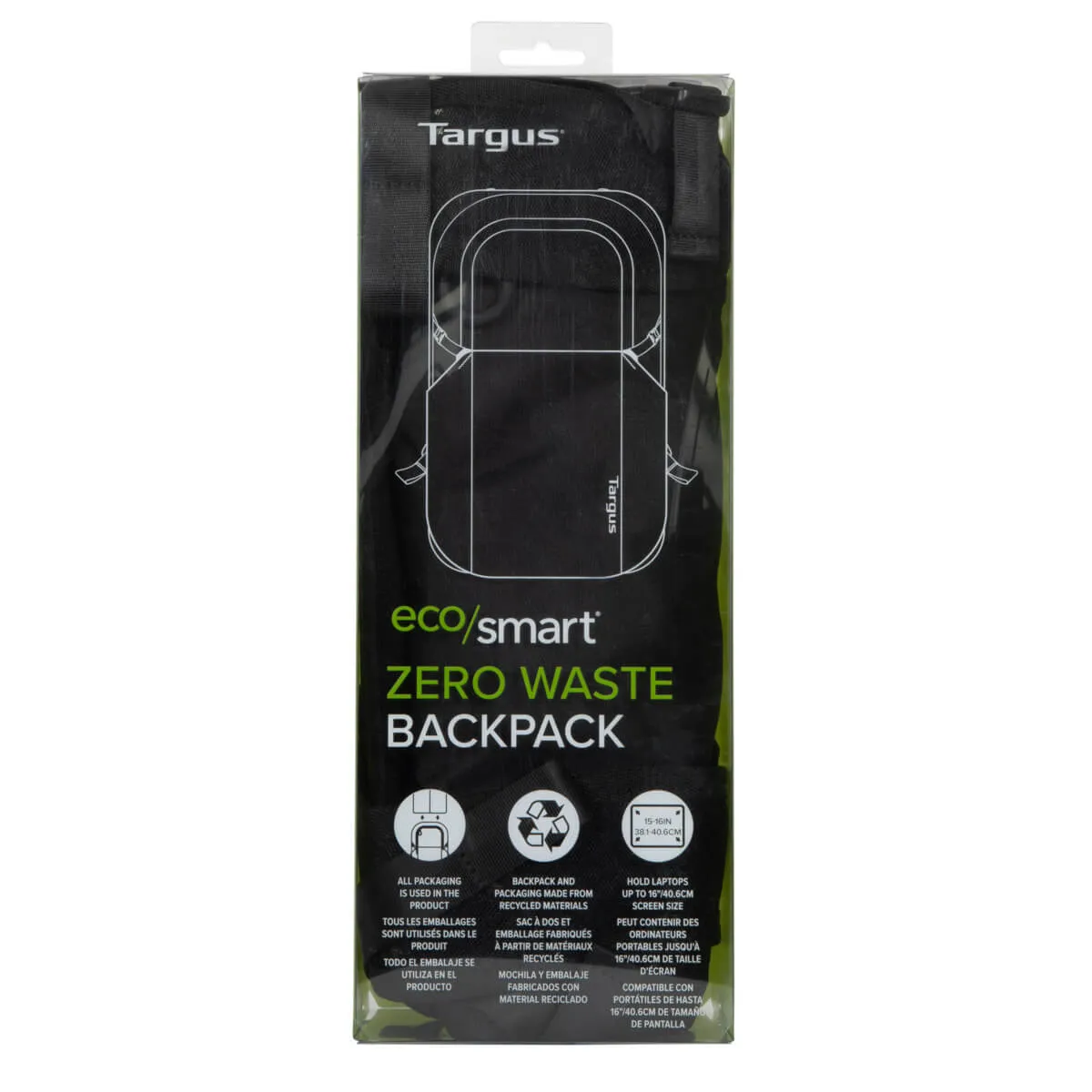 15.6 EcoSmart Zero Waste Backpack - Black
