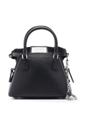 5Ac Micro' Black Shoulder Bag With Logo Label