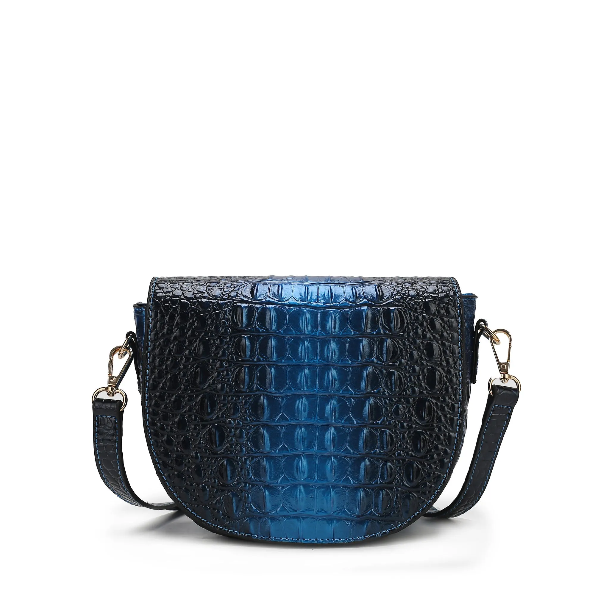 Amalia Croc-Embossed Crossbody Bag