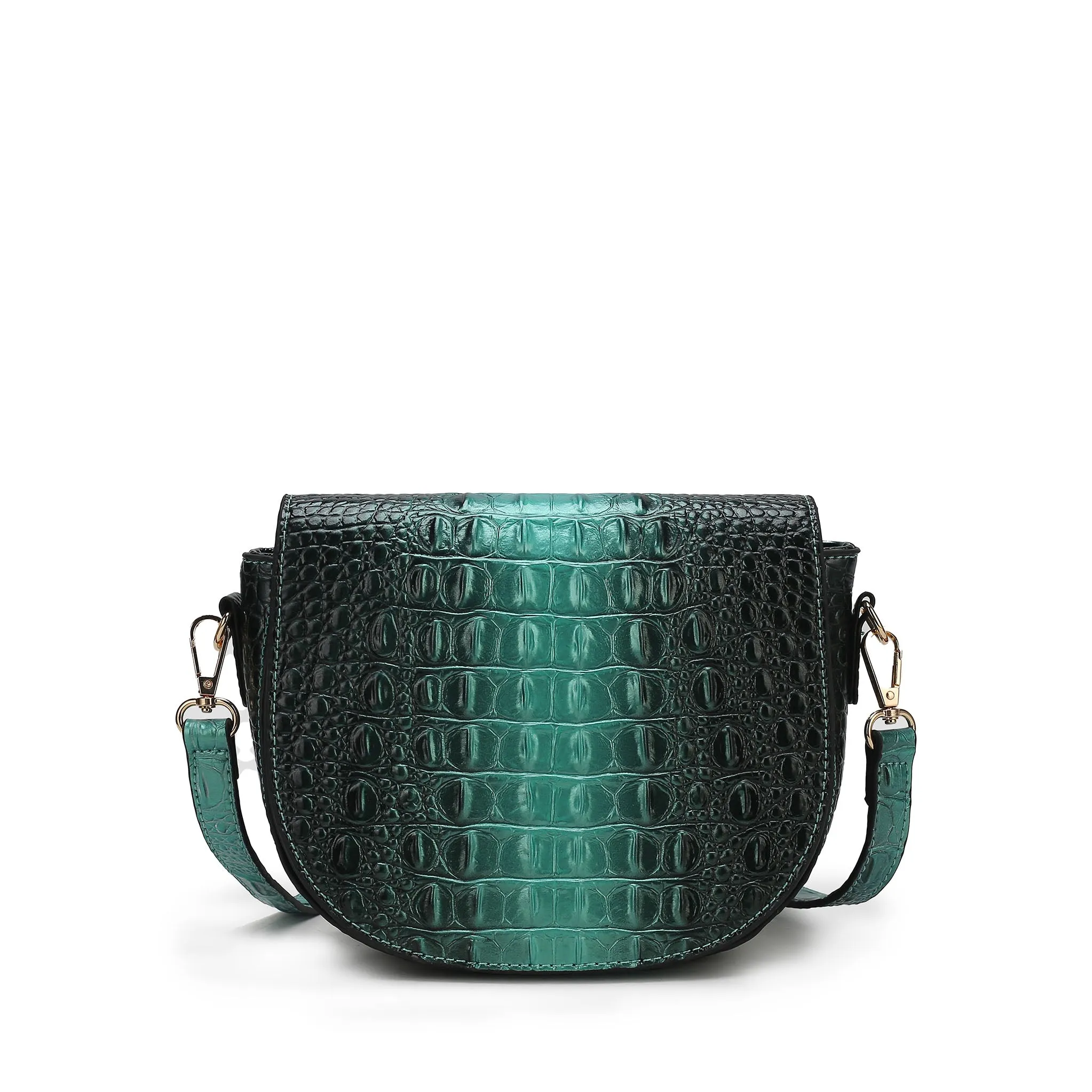 Amalia Croc-Embossed Crossbody Bag