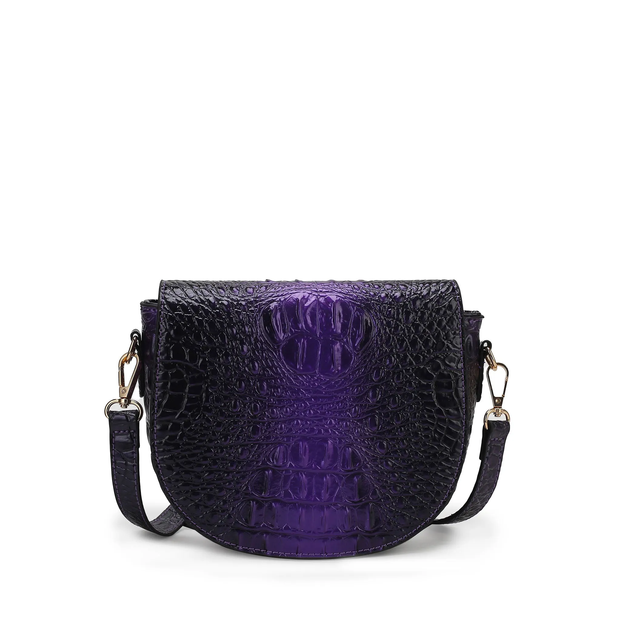 Amalia Croc-Embossed Crossbody Bag