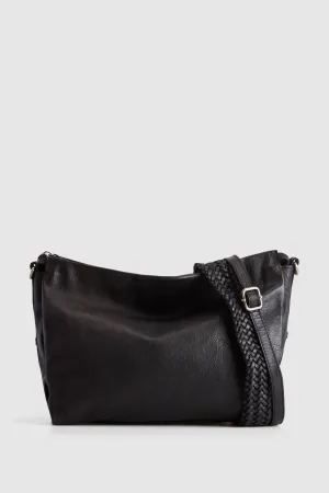 Bree Leather Braid Shoulder Bag
