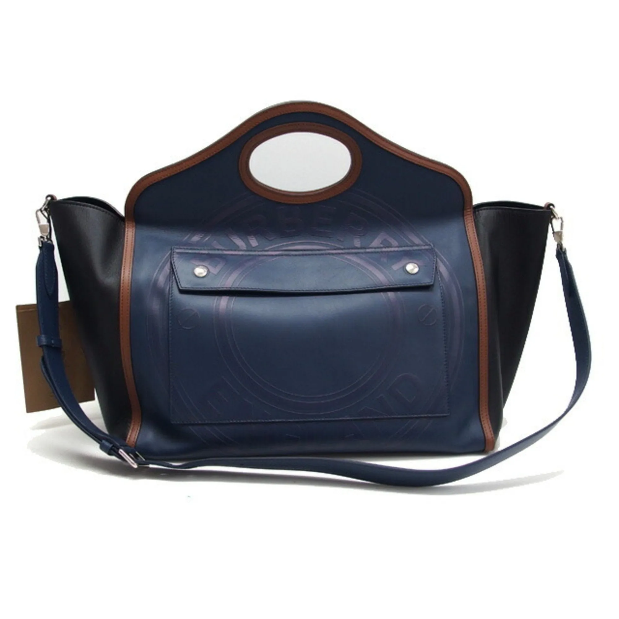 Burberry   Navy Leather Handbag Shoulder Bag (Pre-Owned)