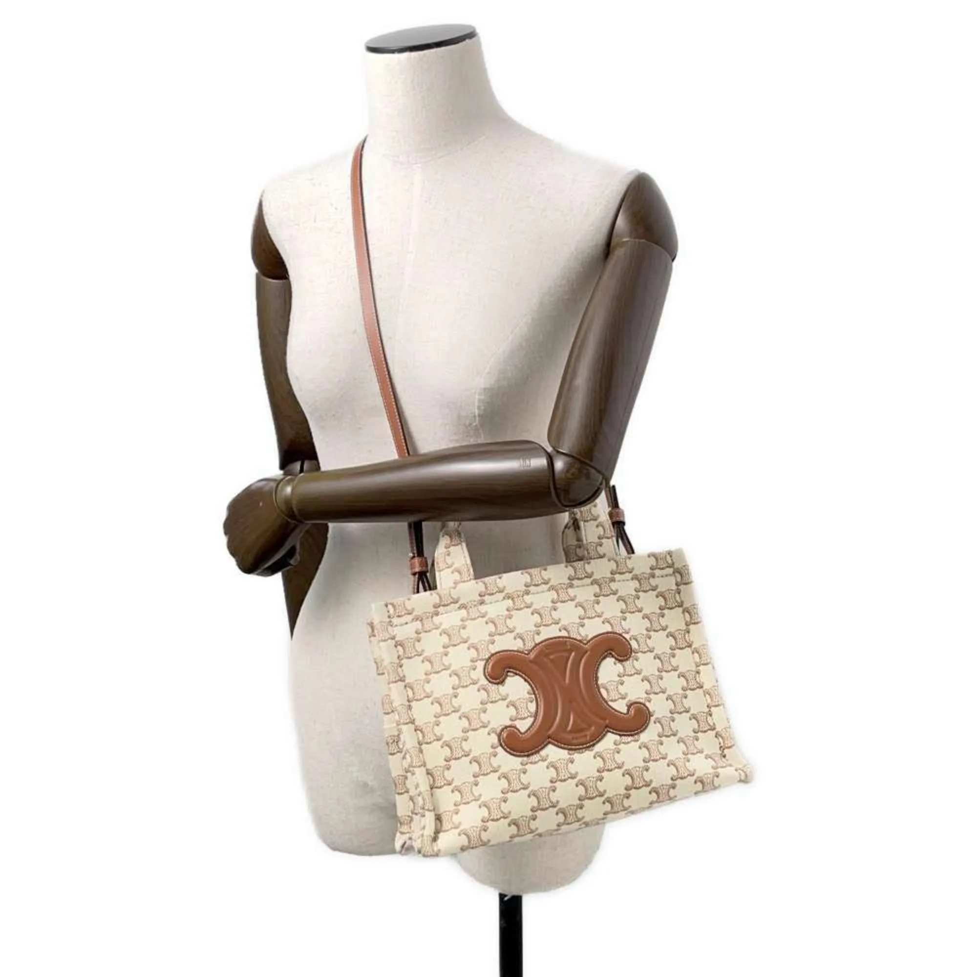 Celine  Canvas Leather Handbag Shoulder Bag (Pre-Owned)