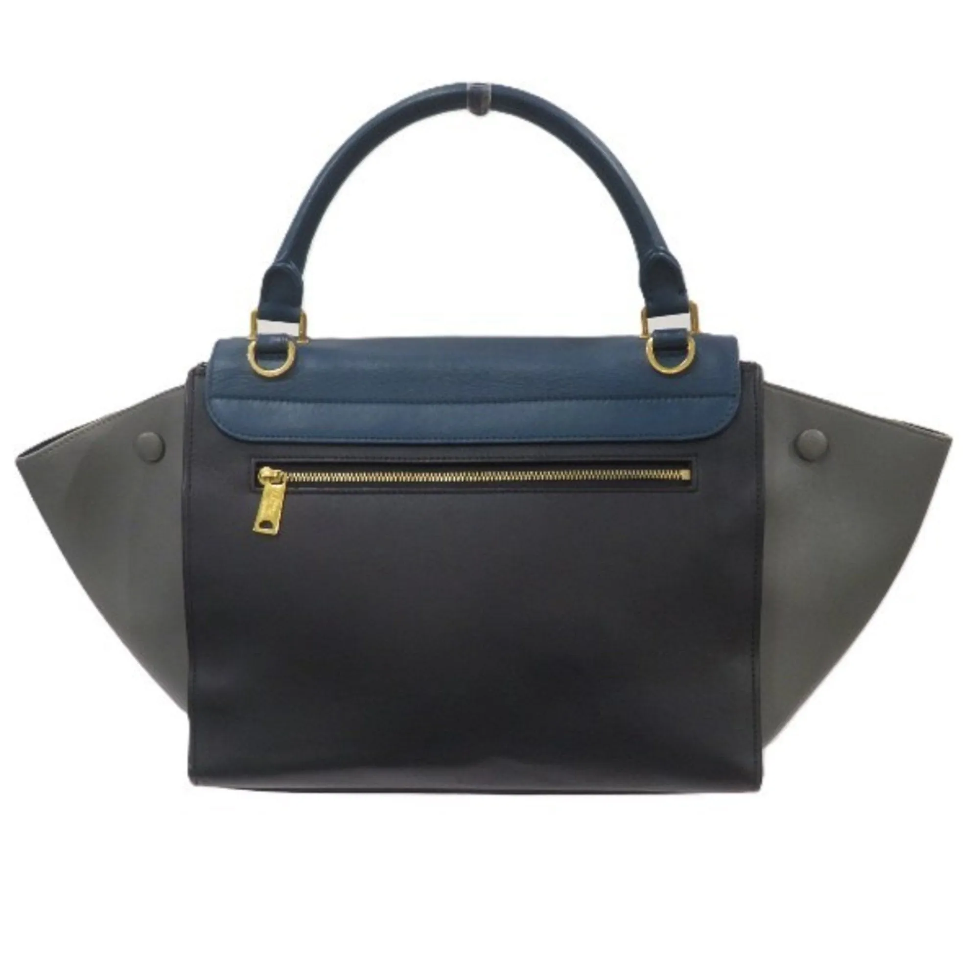 Celine  Navy Leather Handbag Shoulder Bag (Pre-Owned)