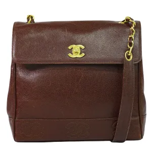 Chanel Triple Coco Leather Shoulder Bag (Pre-Owned)