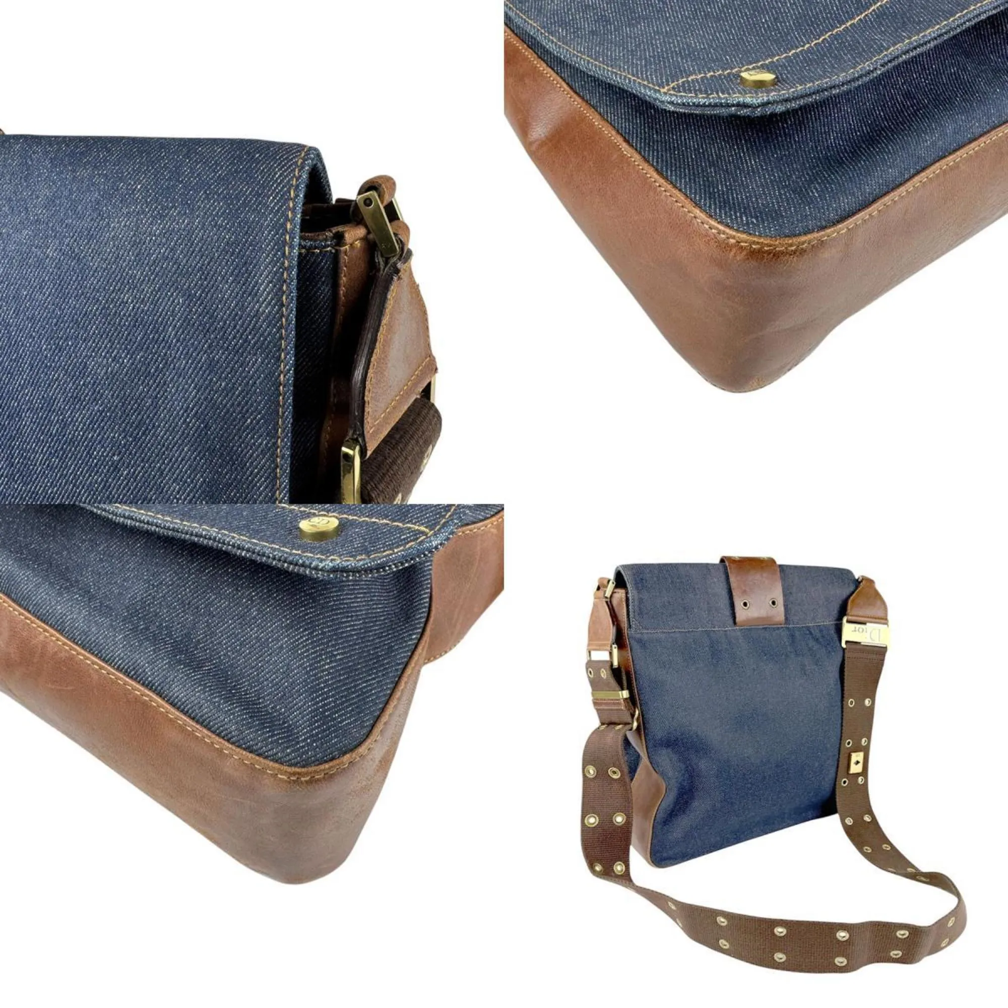 Christian Dior blue blue Leather Shoulder Bag (Pre-Owned)