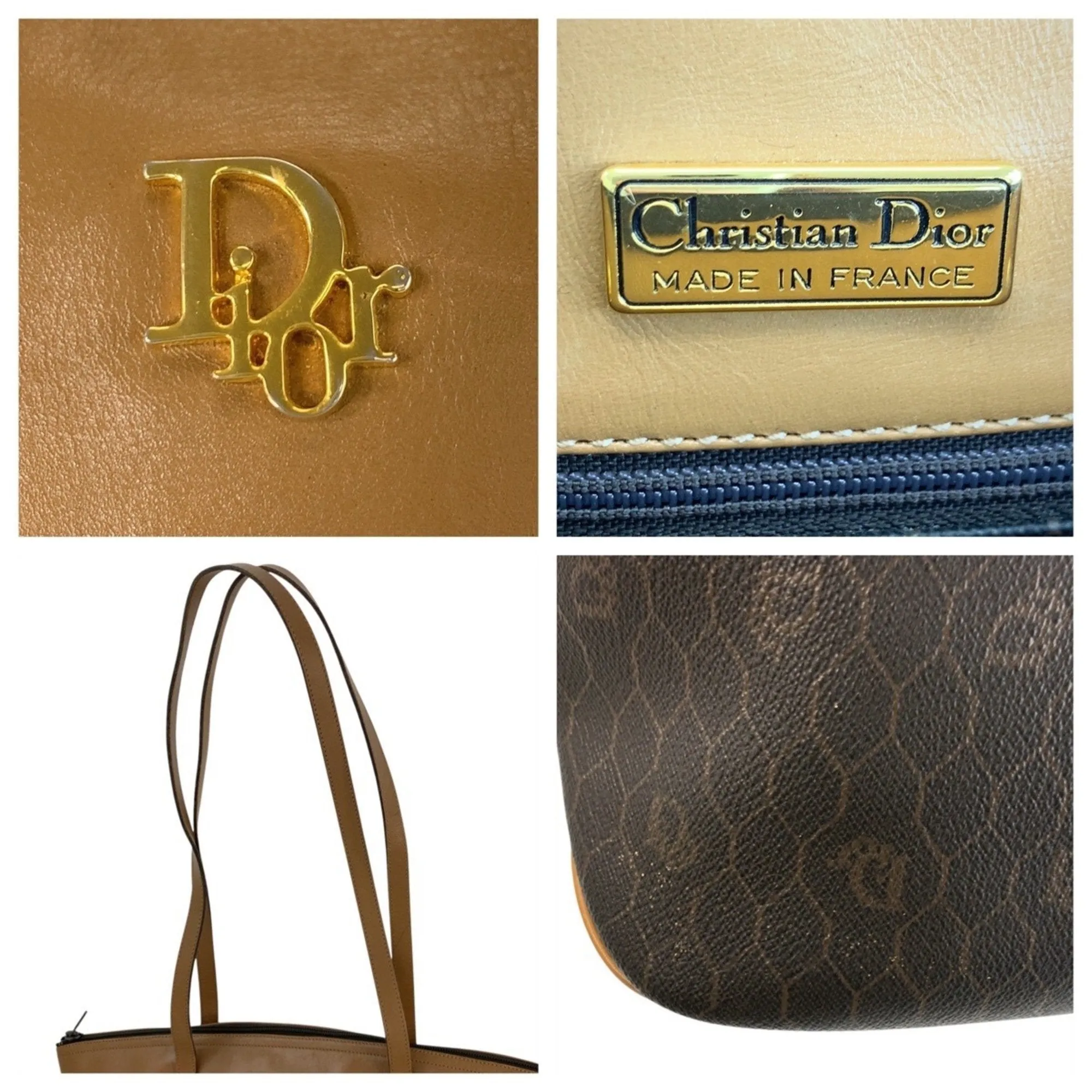 Christian Dior Camel Pvc Leather Shoulder Bag Tote Bag (Pre-Owned)