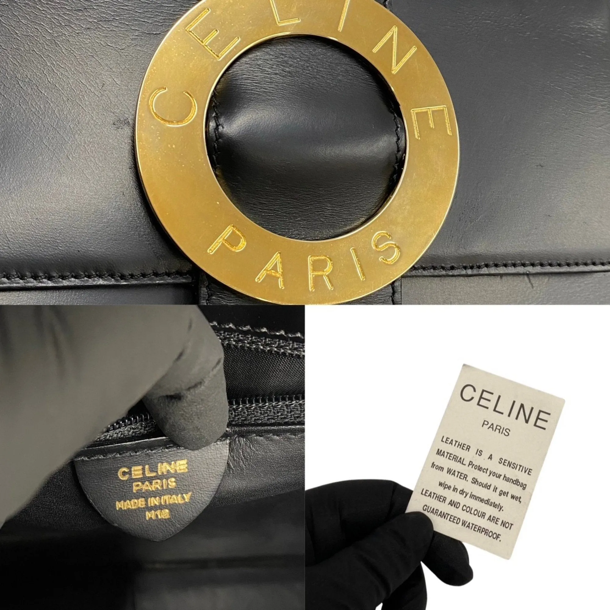 Cline Logo Du Cercle Leather Handbag (Pre-Owned)