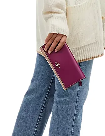 Coach Slim Trifold Wallet In Signature Canvas