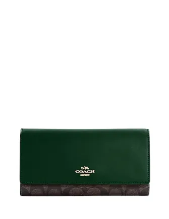 Coach Slim Trifold Wallet In Signature Canvas
