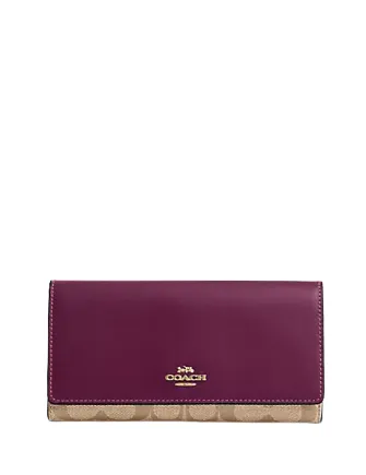 Coach Slim Trifold Wallet In Signature Canvas