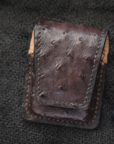 Cool Coffee Leather Mens Zippo Lighter Cases With Belt Loop Handmade Lighter Holders For Men