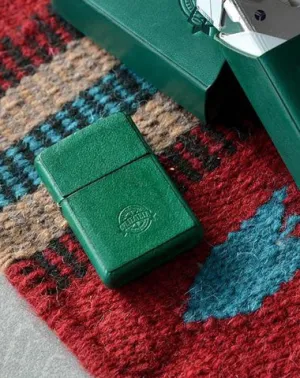 Cool Mens Green Leather Zippo Lighter Case Handmade Custom Zippo lighter Holder for Men