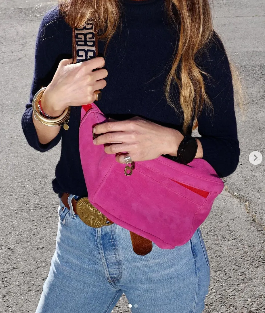 Cross Your Heart Sling -  Leather Navy