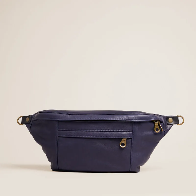 Cross Your Heart Sling -  Leather Navy
