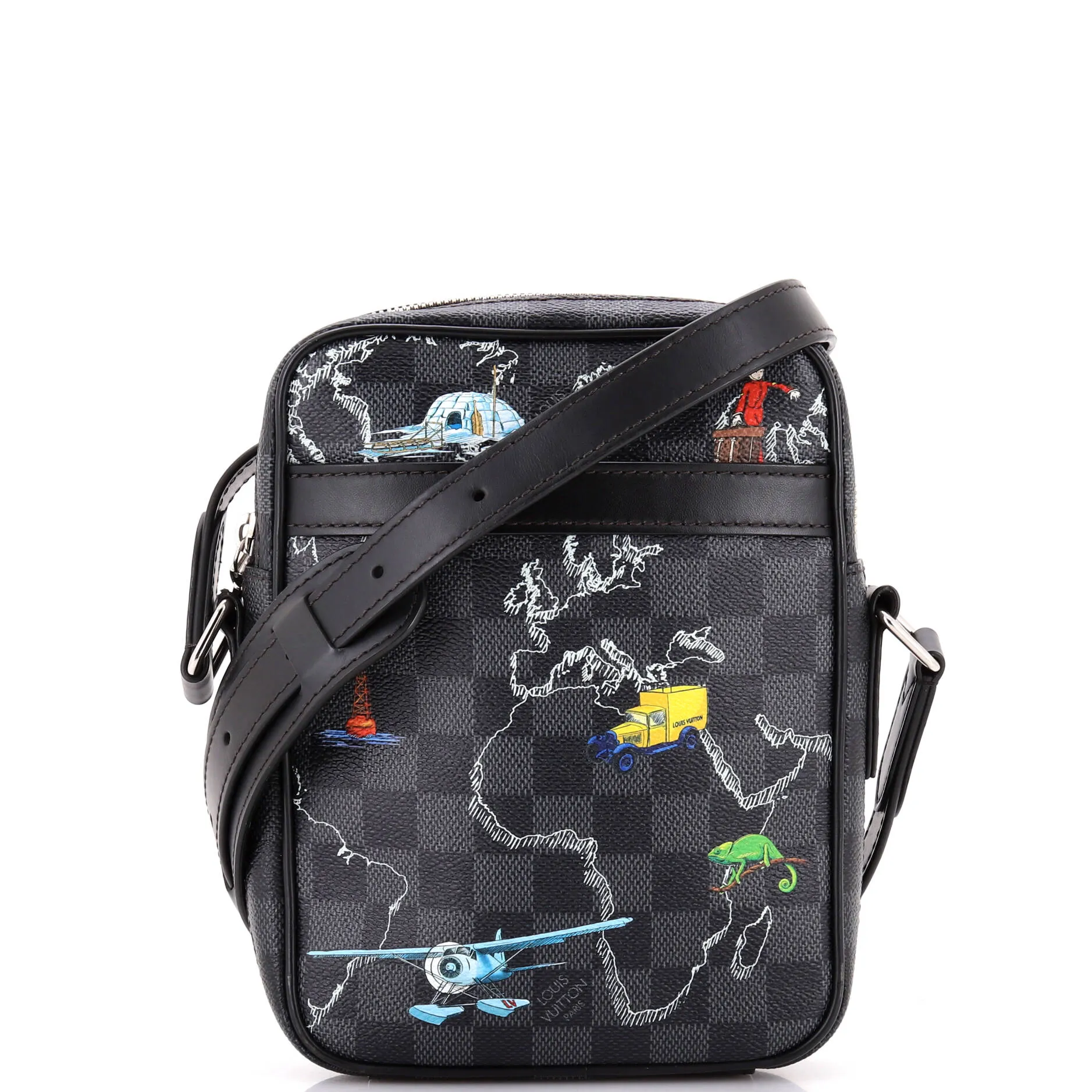 Danube Slim Bag Limited Edition Renaissance Map Damier Graphite PM