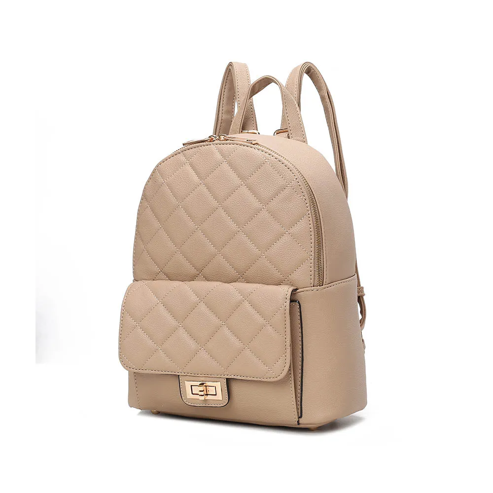 Dimitria Quilted and Smooth Womens Backpack by Mia K