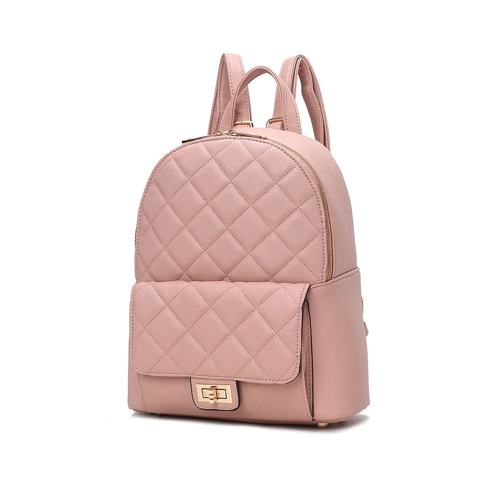 Dimitria Quilted and Smooth Womens Backpack by Mia K