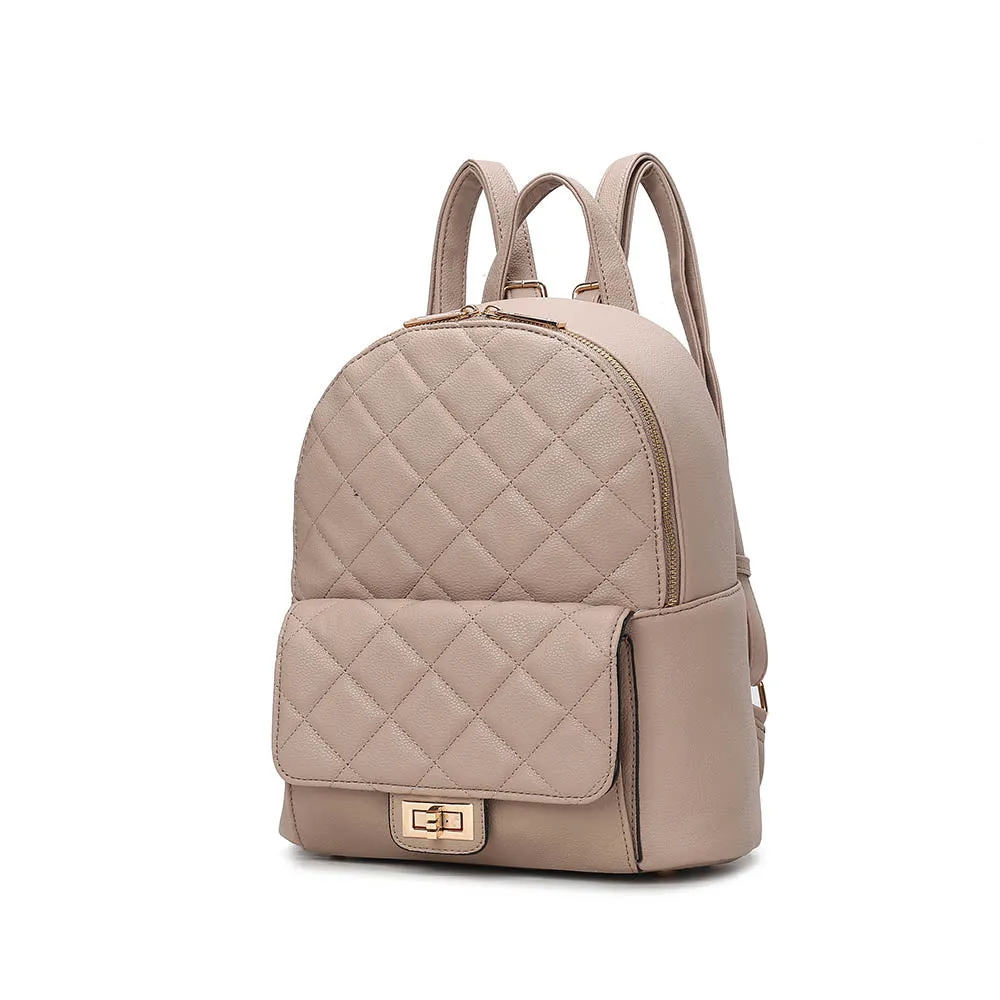 Dimitria Quilted and Smooth Womens Backpack by Mia K