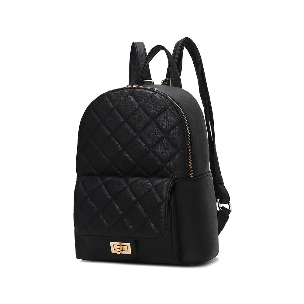 Dimitria Quilted and Smooth Womens Backpack by Mia K