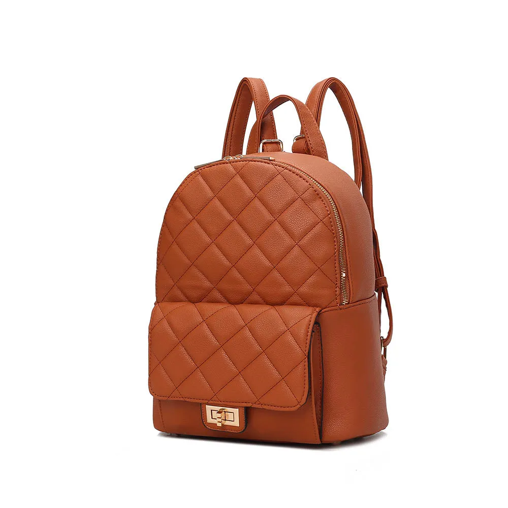 Dimitria Quilted and Smooth Womens Backpack by Mia K