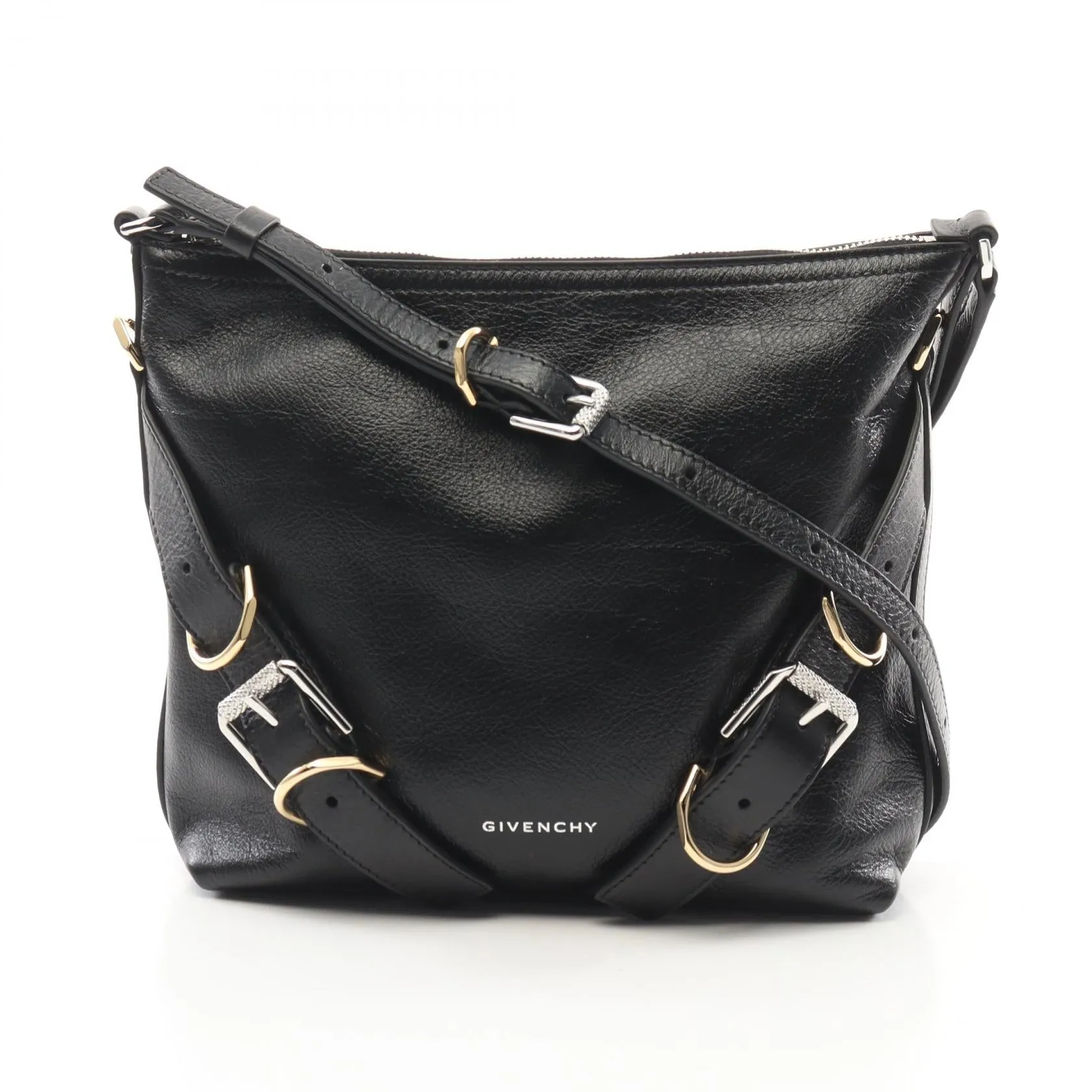 Givenchy VOYOU Leather Shoulder Bag Black