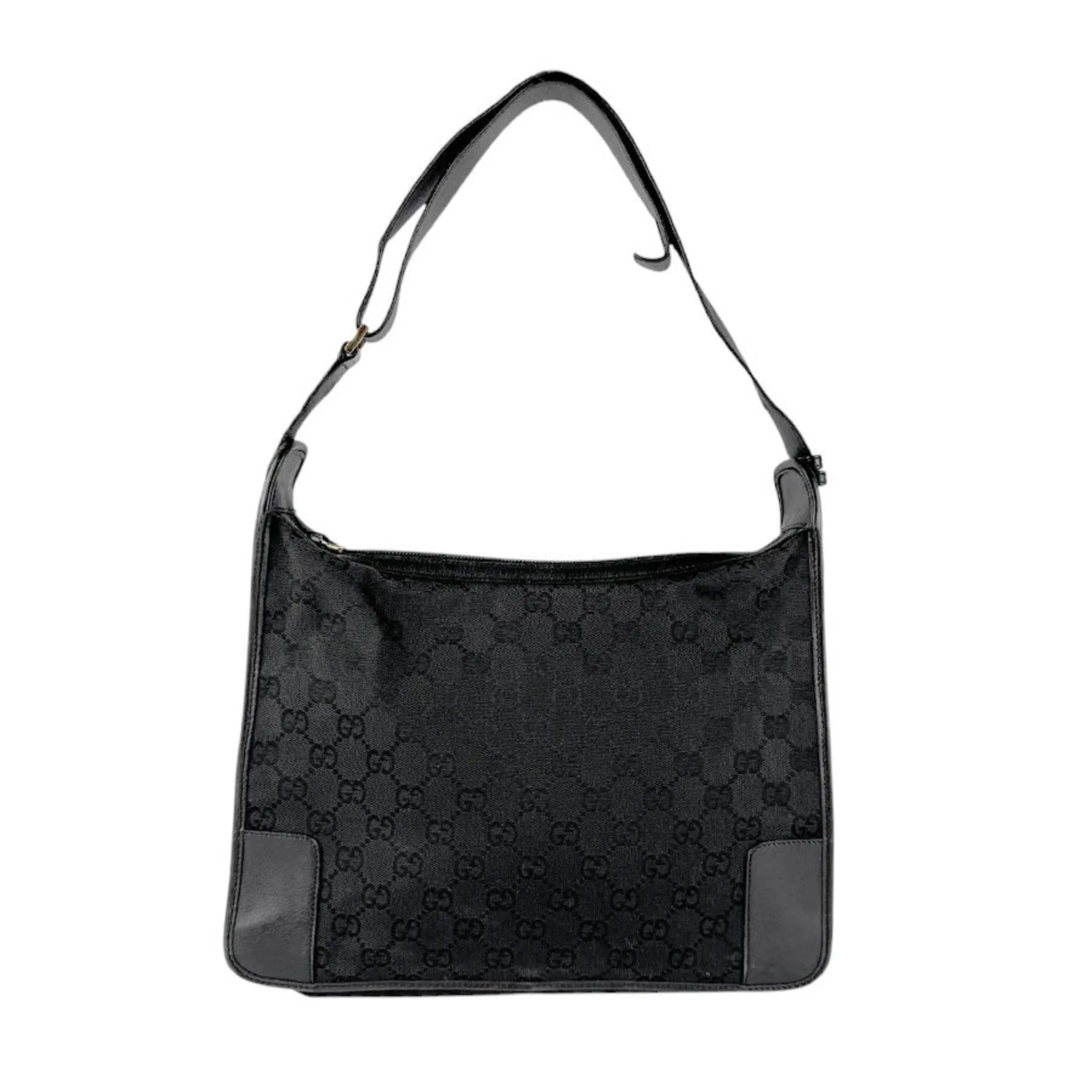 Gucci Gg Canvas Leather Shoulder Bag (Pre-Owned)