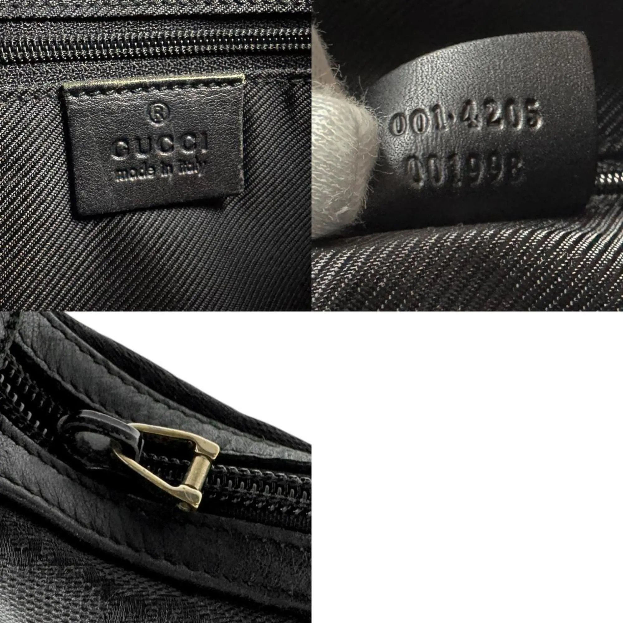 Gucci Gg Canvas Leather Shoulder Bag (Pre-Owned)