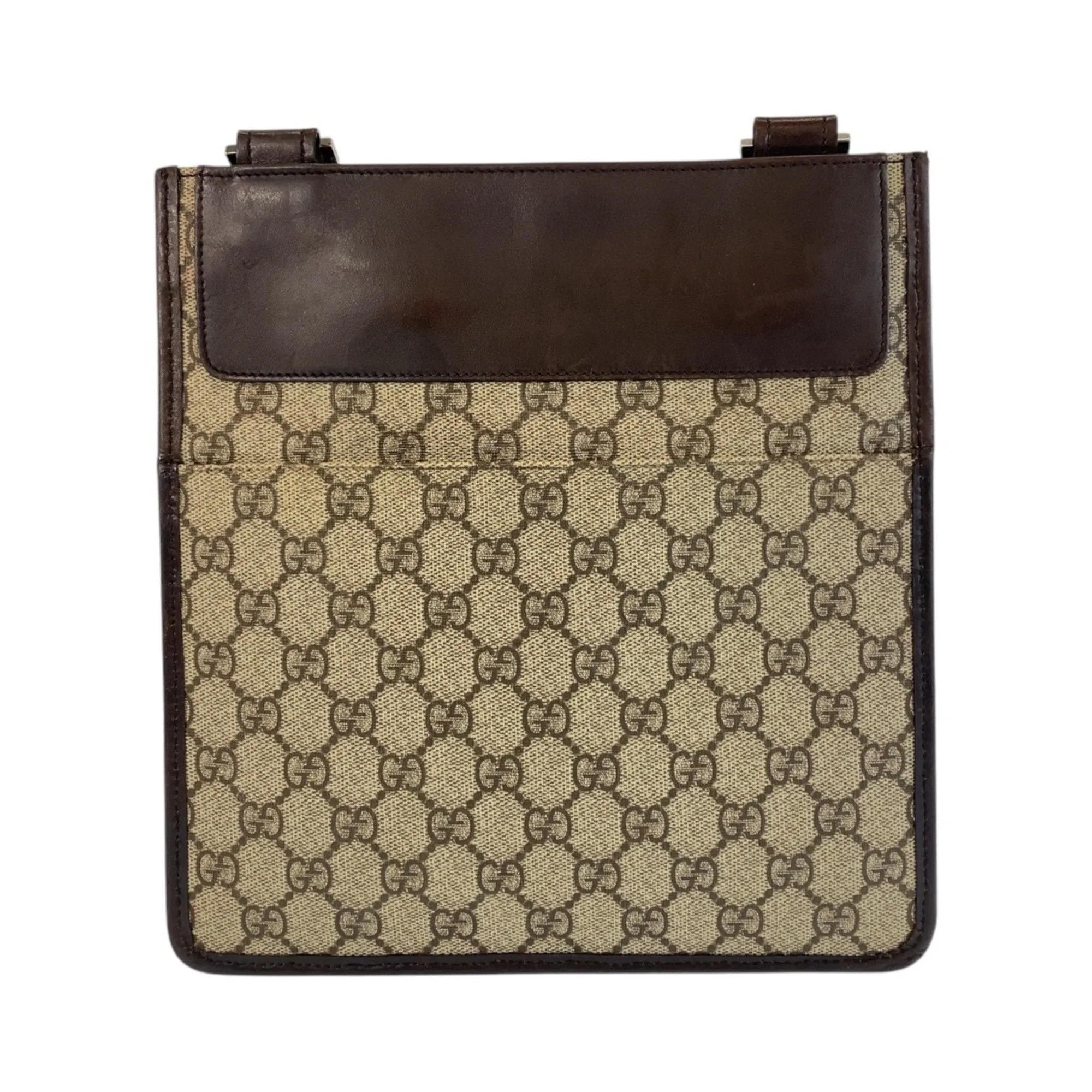 Gucci  Gg Supreme Leather Pochette Shoulder Bag (Pre-Owned)