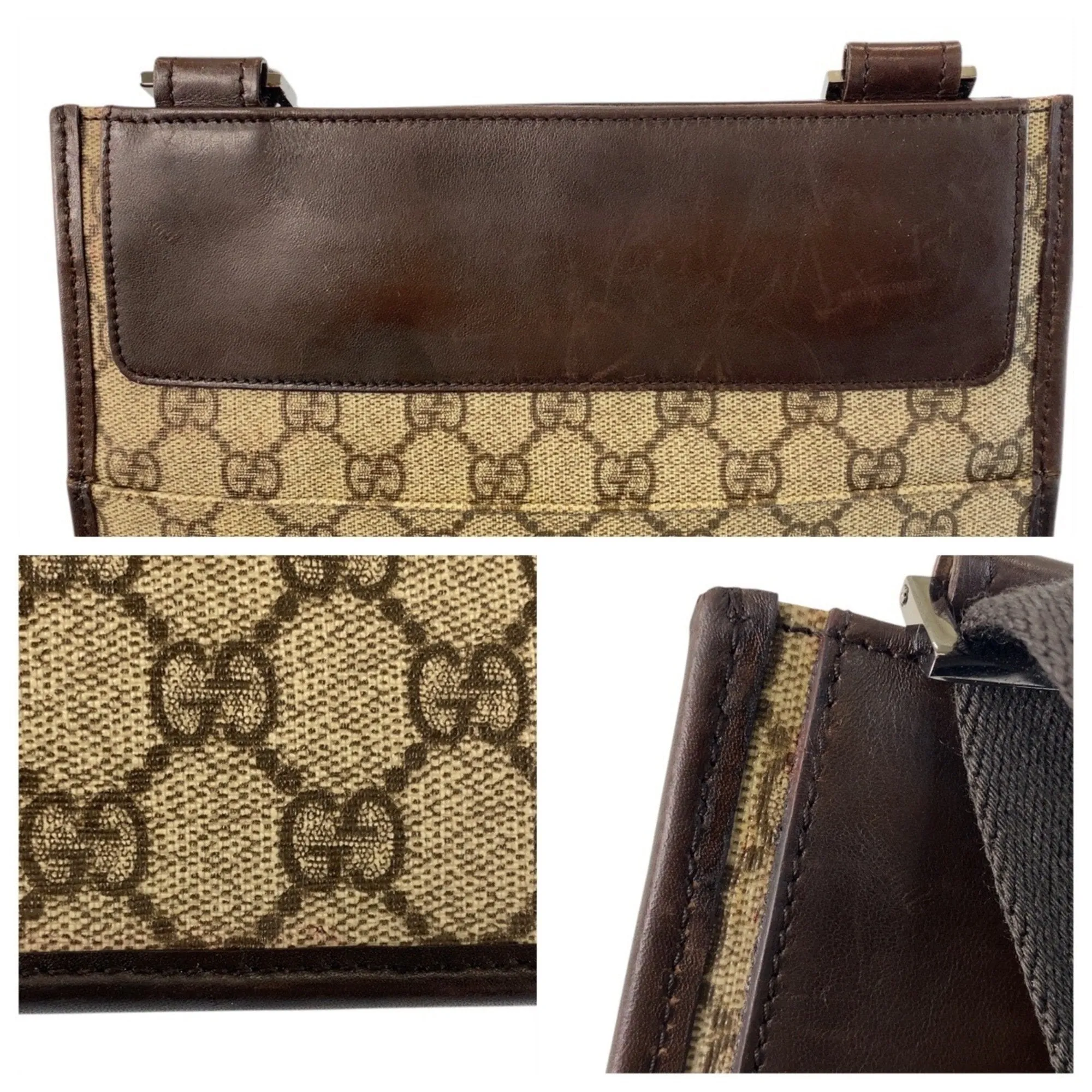 Gucci  Gg Supreme Leather Pochette Shoulder Bag (Pre-Owned)