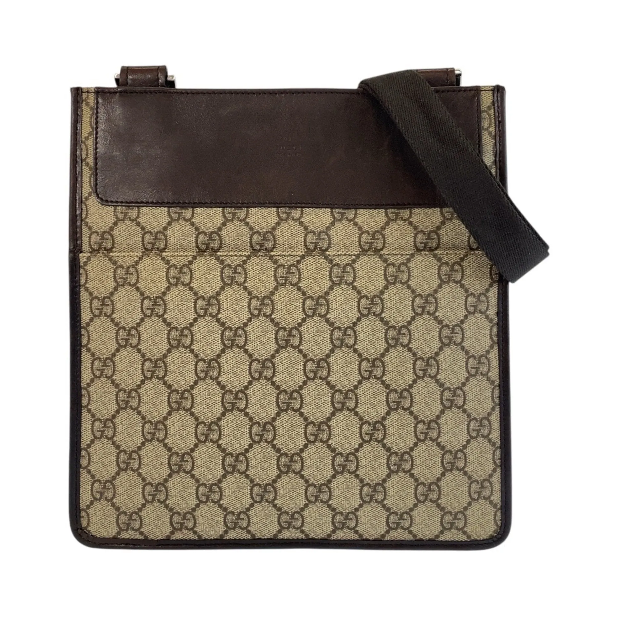 Gucci  Gg Supreme Leather Pochette Shoulder Bag (Pre-Owned)