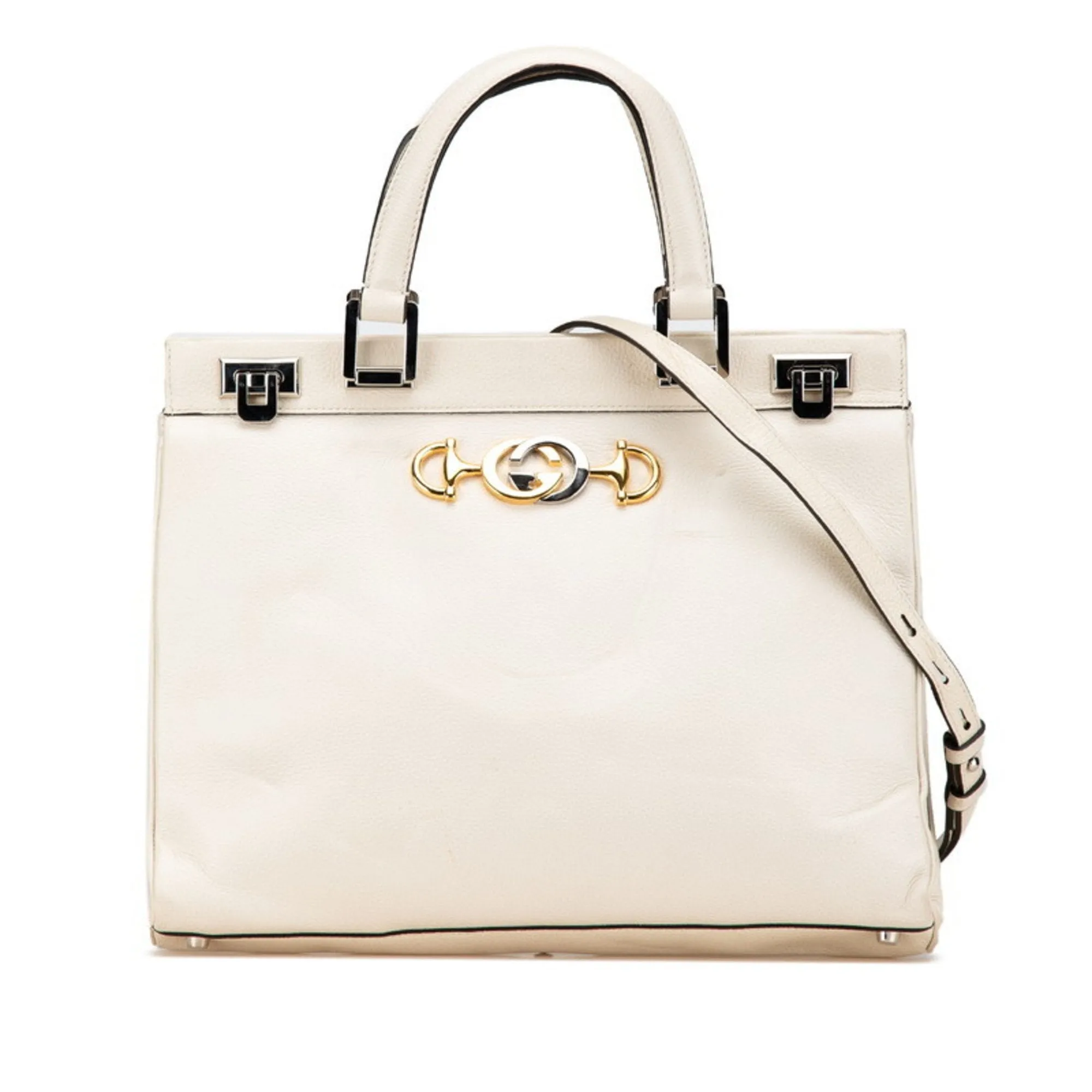 Gucci gold  Leather Handbag Shoulder Bag (Pre-Owned)