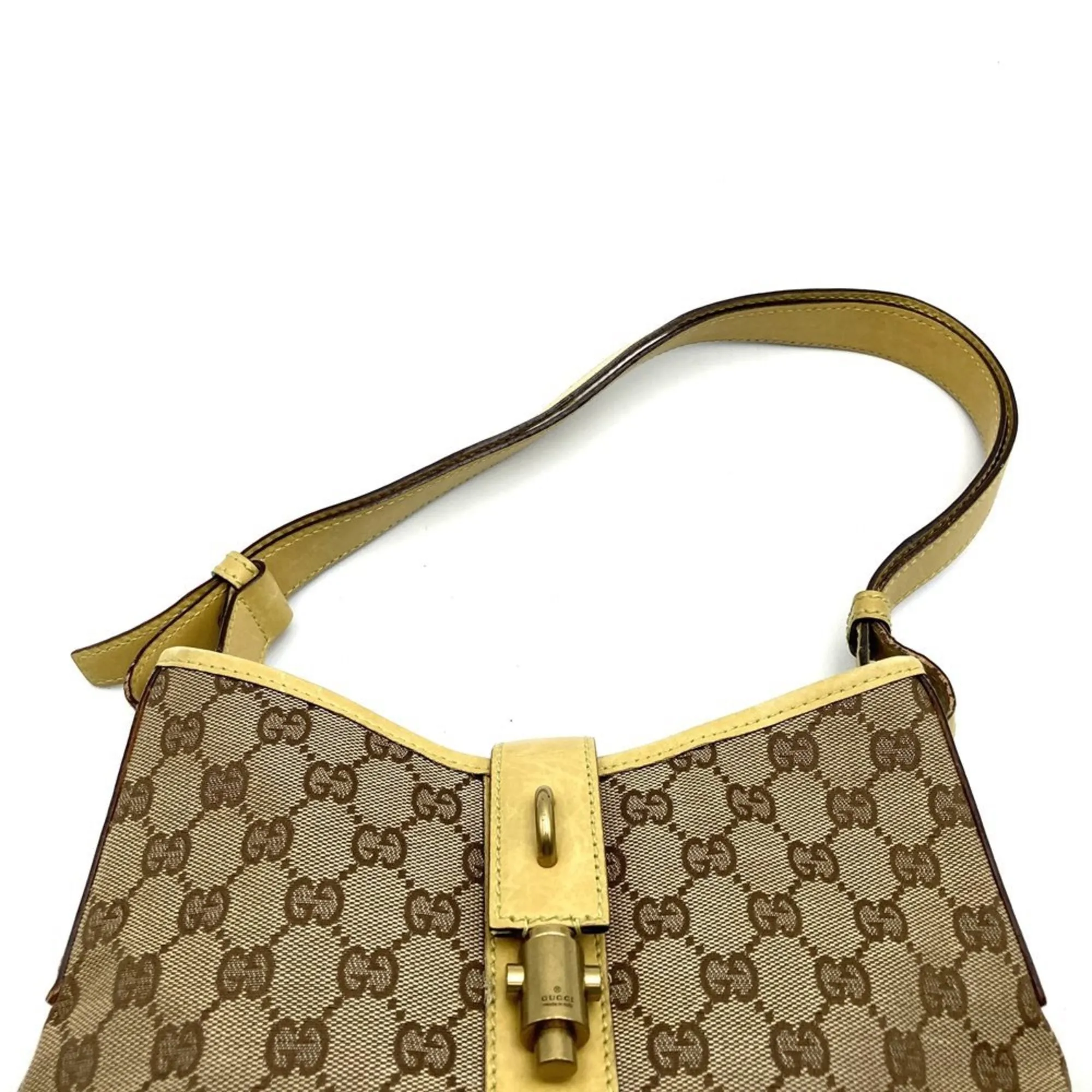 Gucci New Jackie  yellow Gg Canvas Shoulder Bag (Pre-Owned)