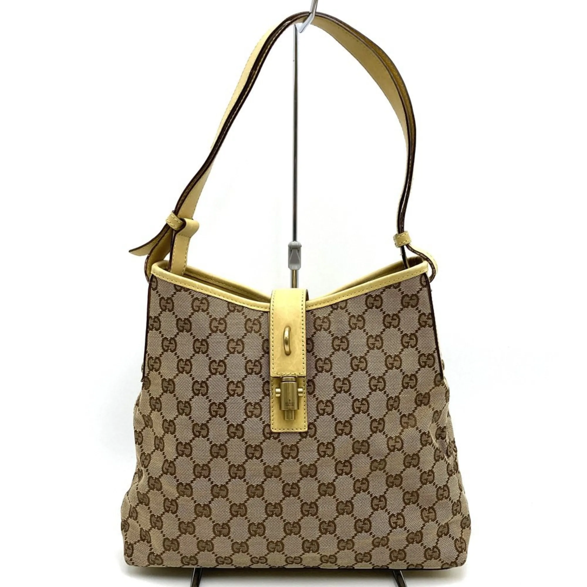 Gucci New Jackie  yellow Gg Canvas Shoulder Bag (Pre-Owned)