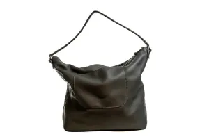 Haley Leather Shoulder Bag In Charcoal