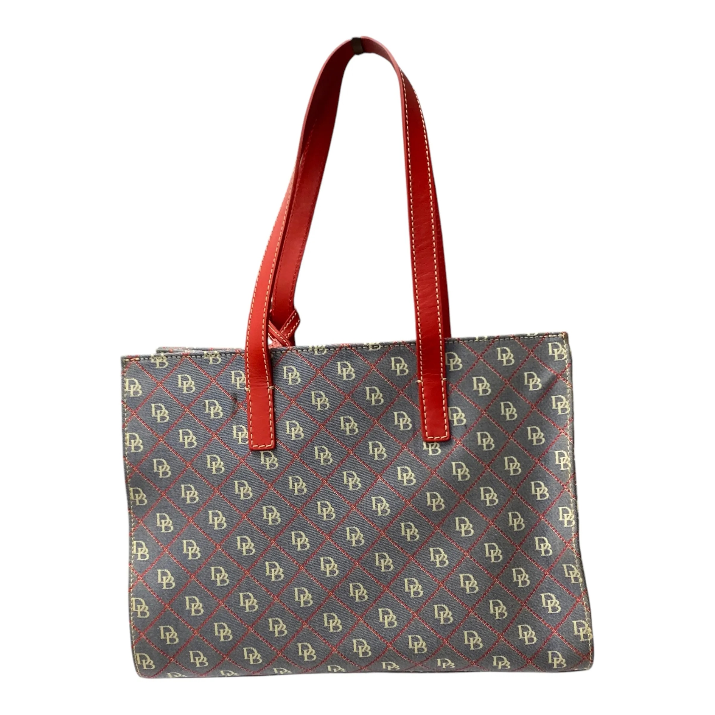 Handbag Designer By Dooney And Bourke In Grey & Red, Size:Large