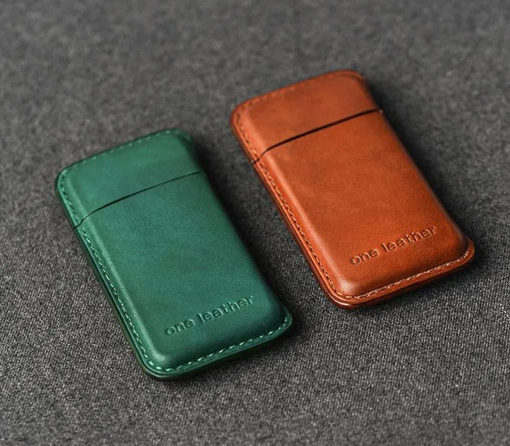 Handmade Brown Leather Womens 5pcs Cigarette Holder Case Cool Custom Cigarette Case for Women
