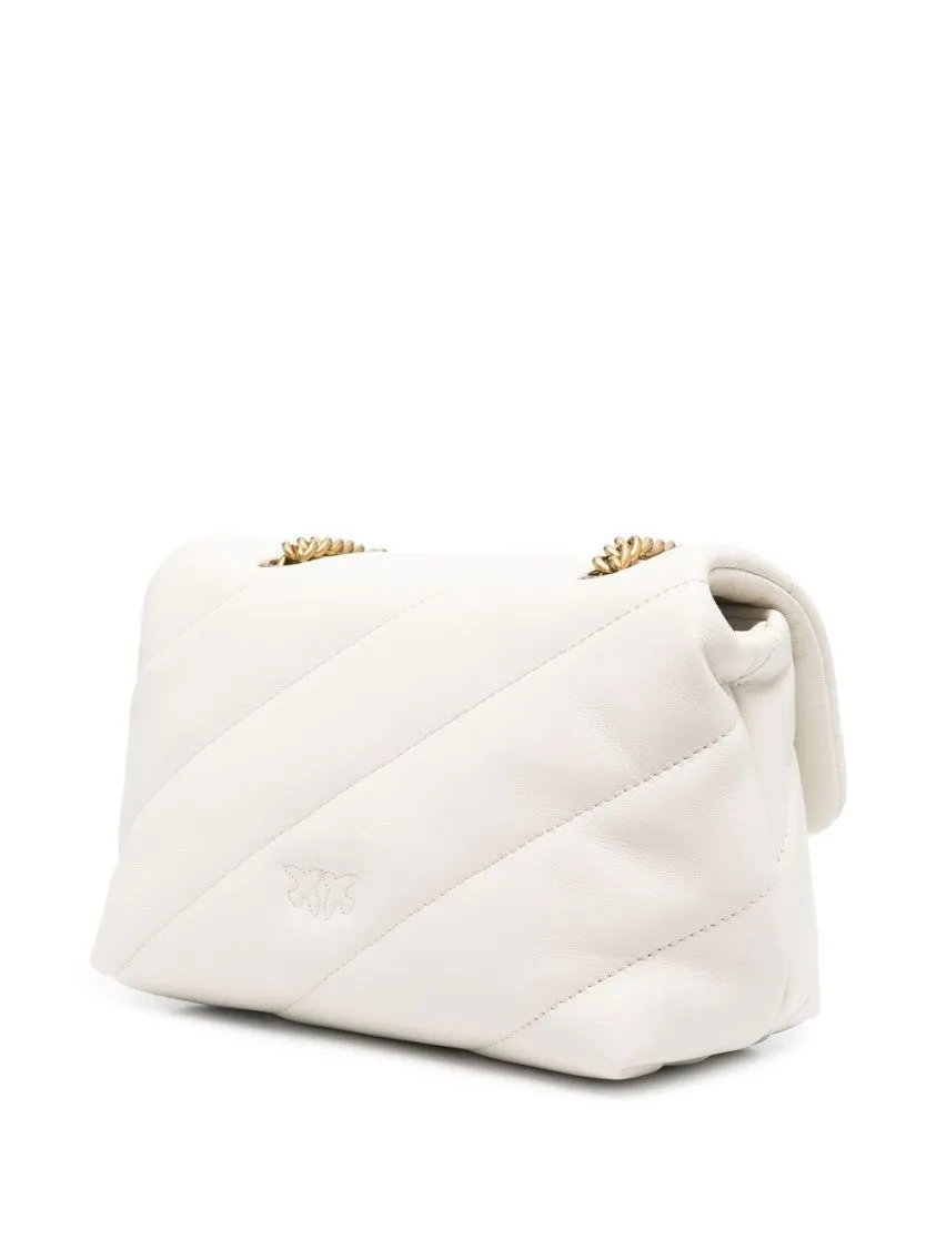 Ivory White Calf Leather Shoulder Bag