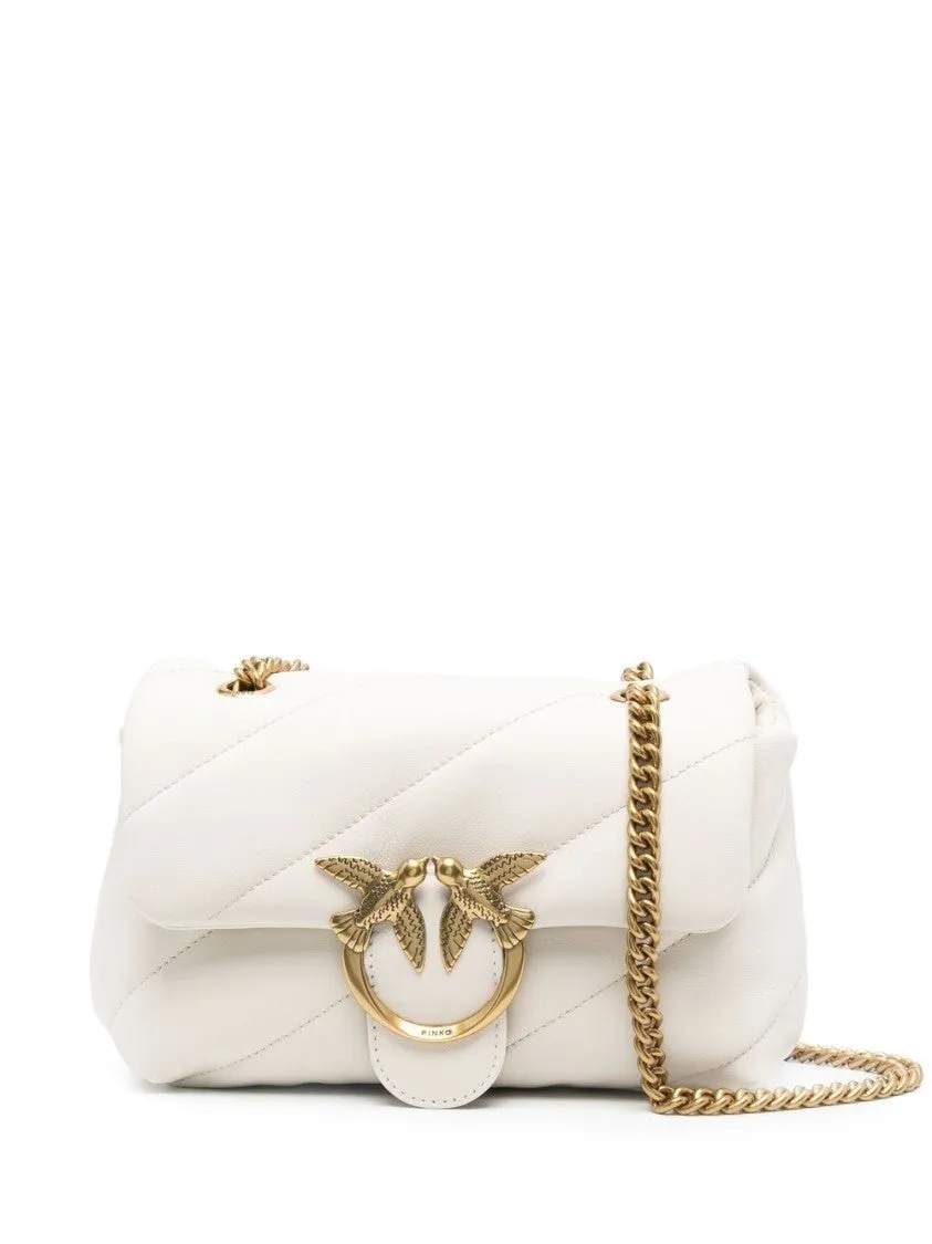 Ivory White Calf Leather Shoulder Bag