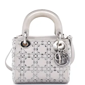 Lady Dior Bag Crystal Embellished Cannage Quilt Satin Mini