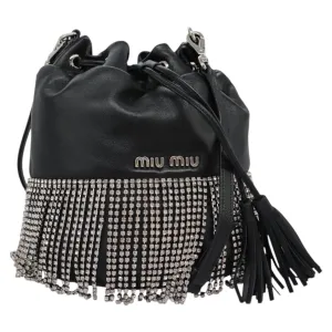 Miu Miu Crystal Leather Shoulder Bag (Pre-Owned)