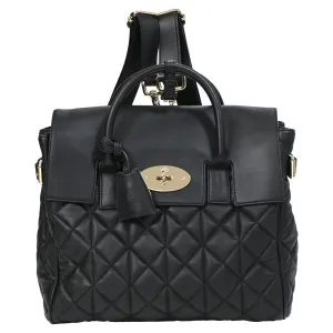 Mulberry Cara Delevigne Quilted Medium Backpack in Black Leather