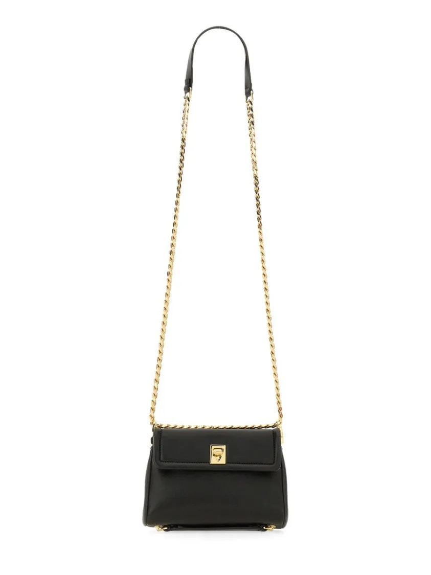 Nappa Leather "Vlogo" Shoulder Bag