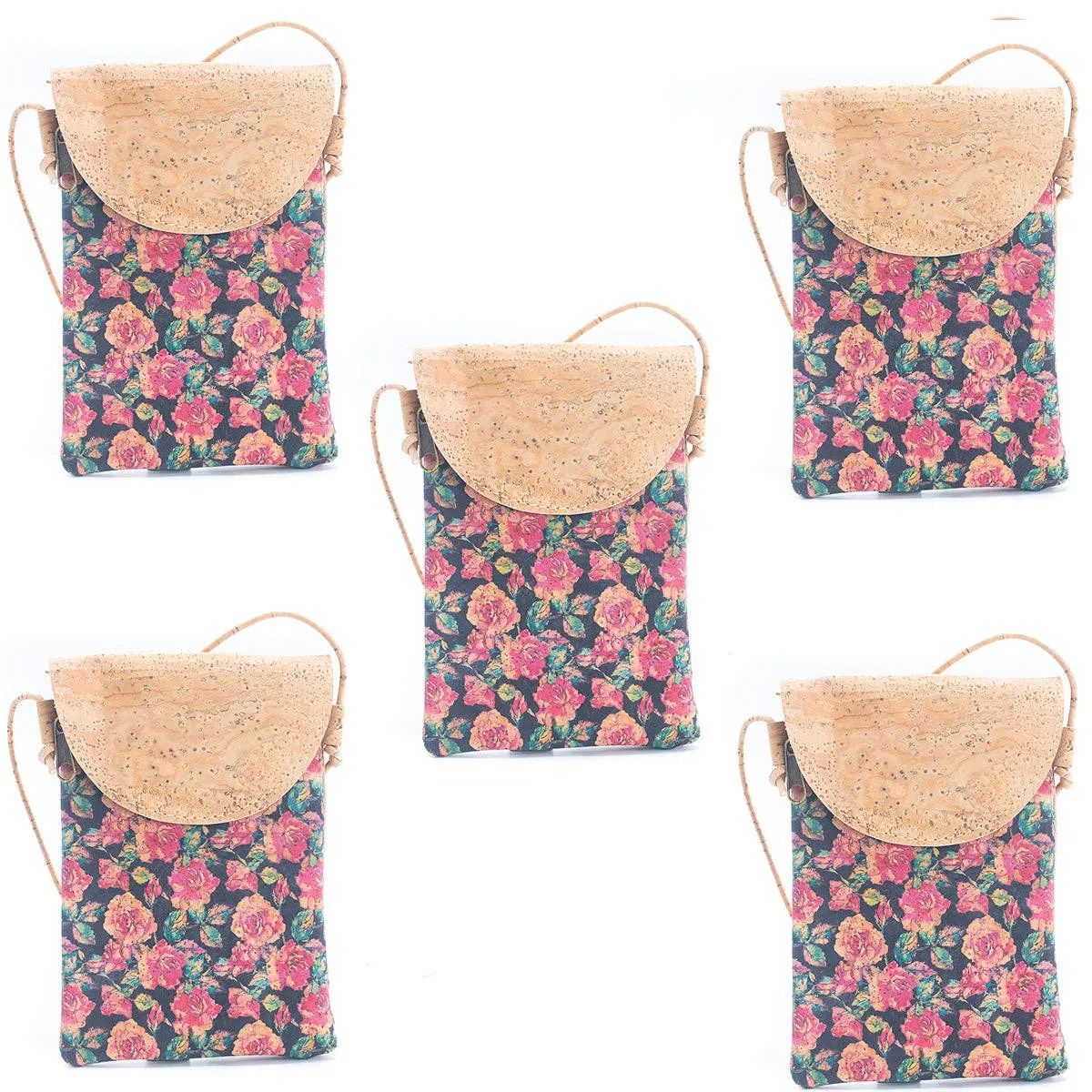 Natural Cork Half-Moon Flap Ladies' Phone Pouch (5units) BAGP-220