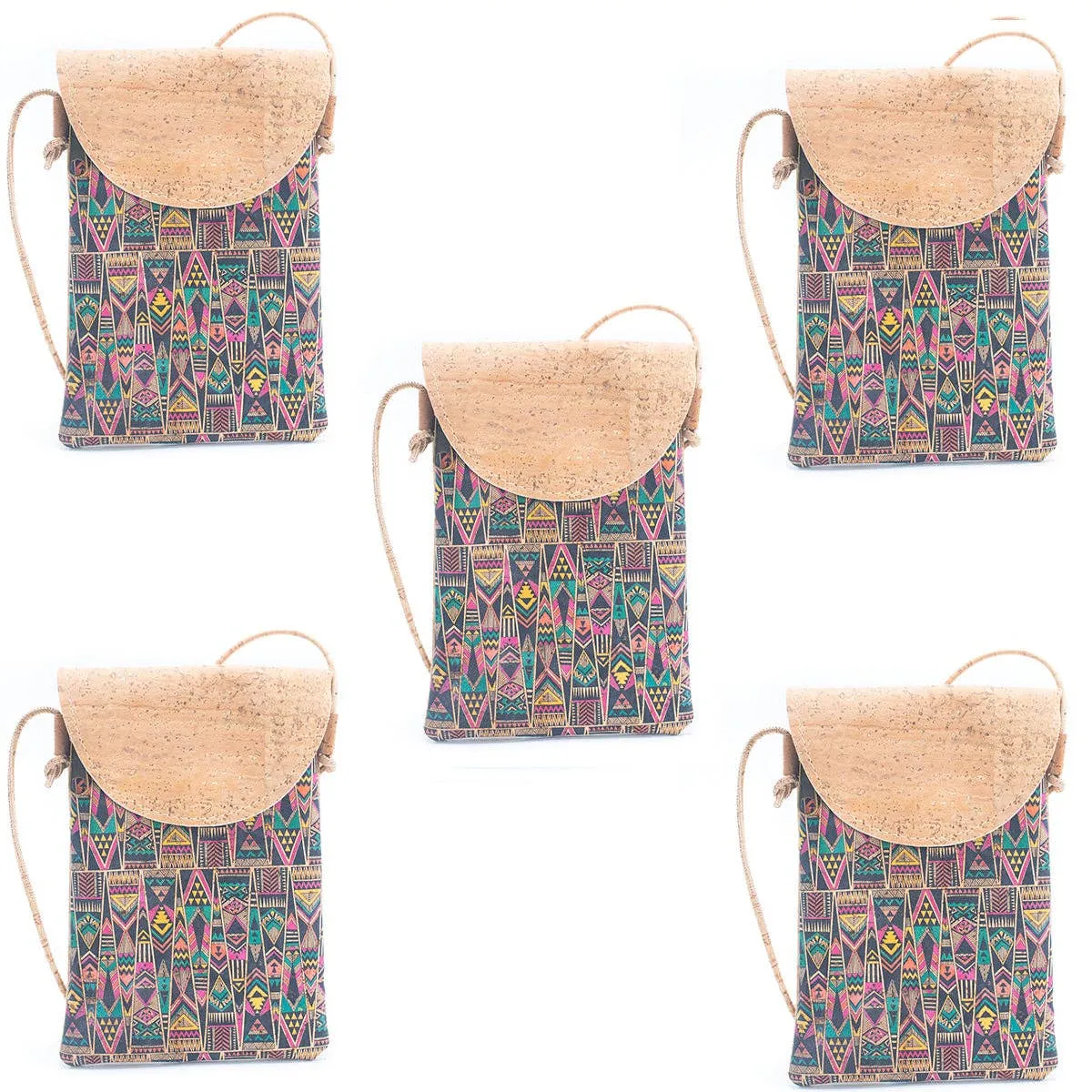 Natural Cork Half-Moon Flap Ladies' Phone Pouch (5units) BAGP-220