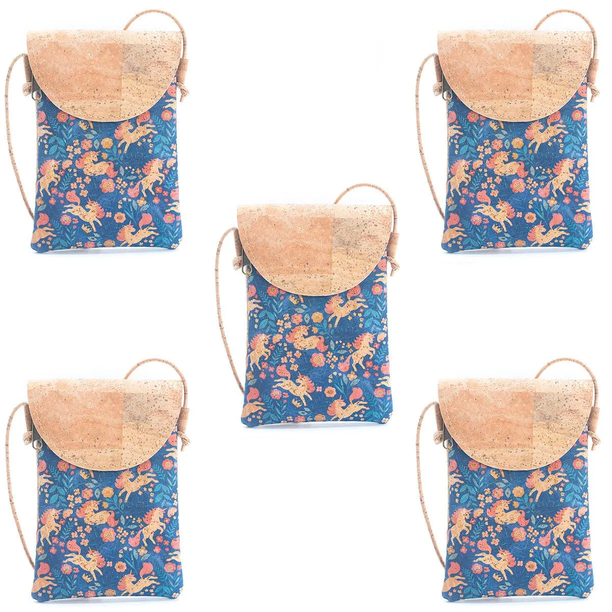 Natural Cork Half-Moon Flap Ladies' Phone Pouch (5units) BAGP-220