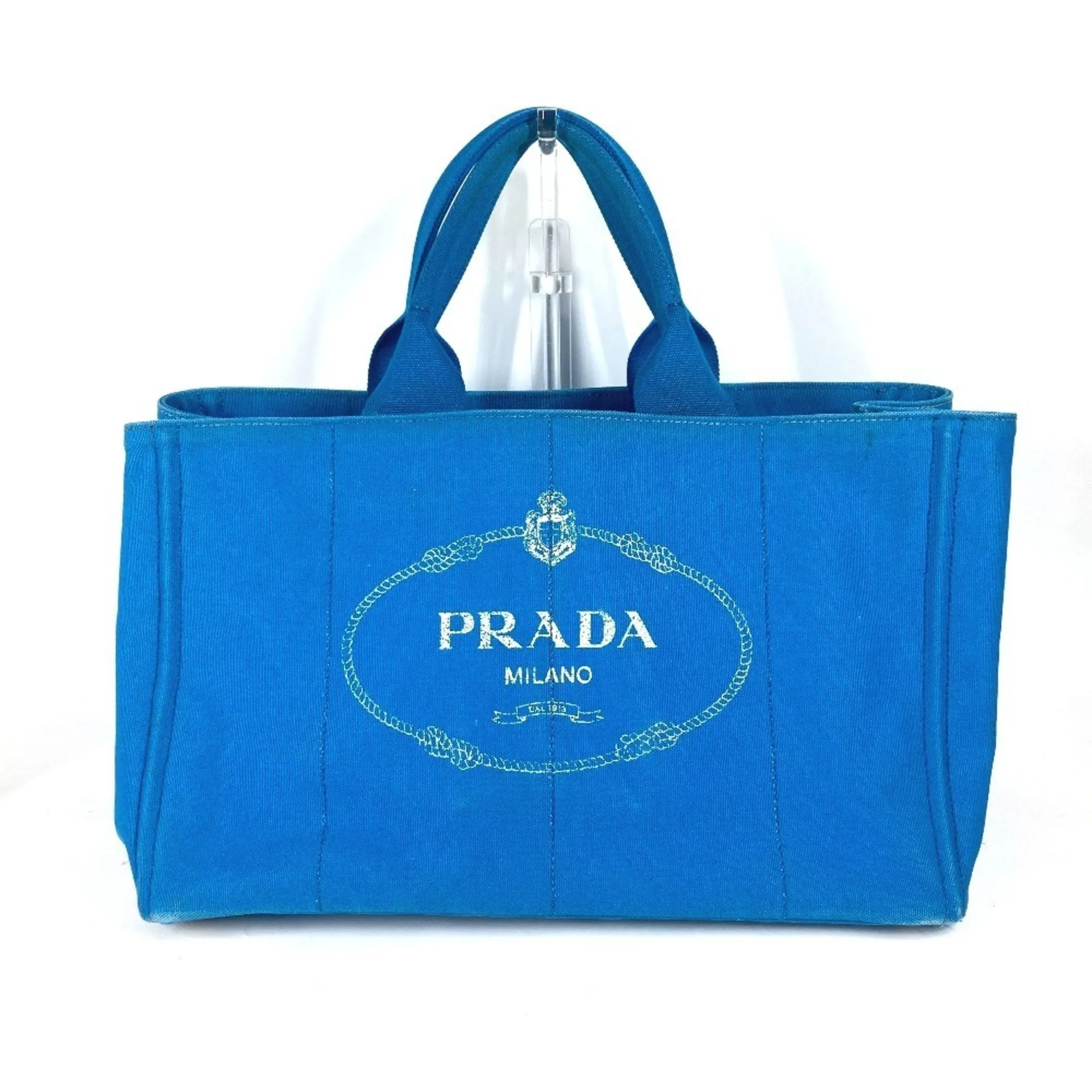 Prada blue Canvas Shoulder Bag Tote Bag (Pre-Owned)