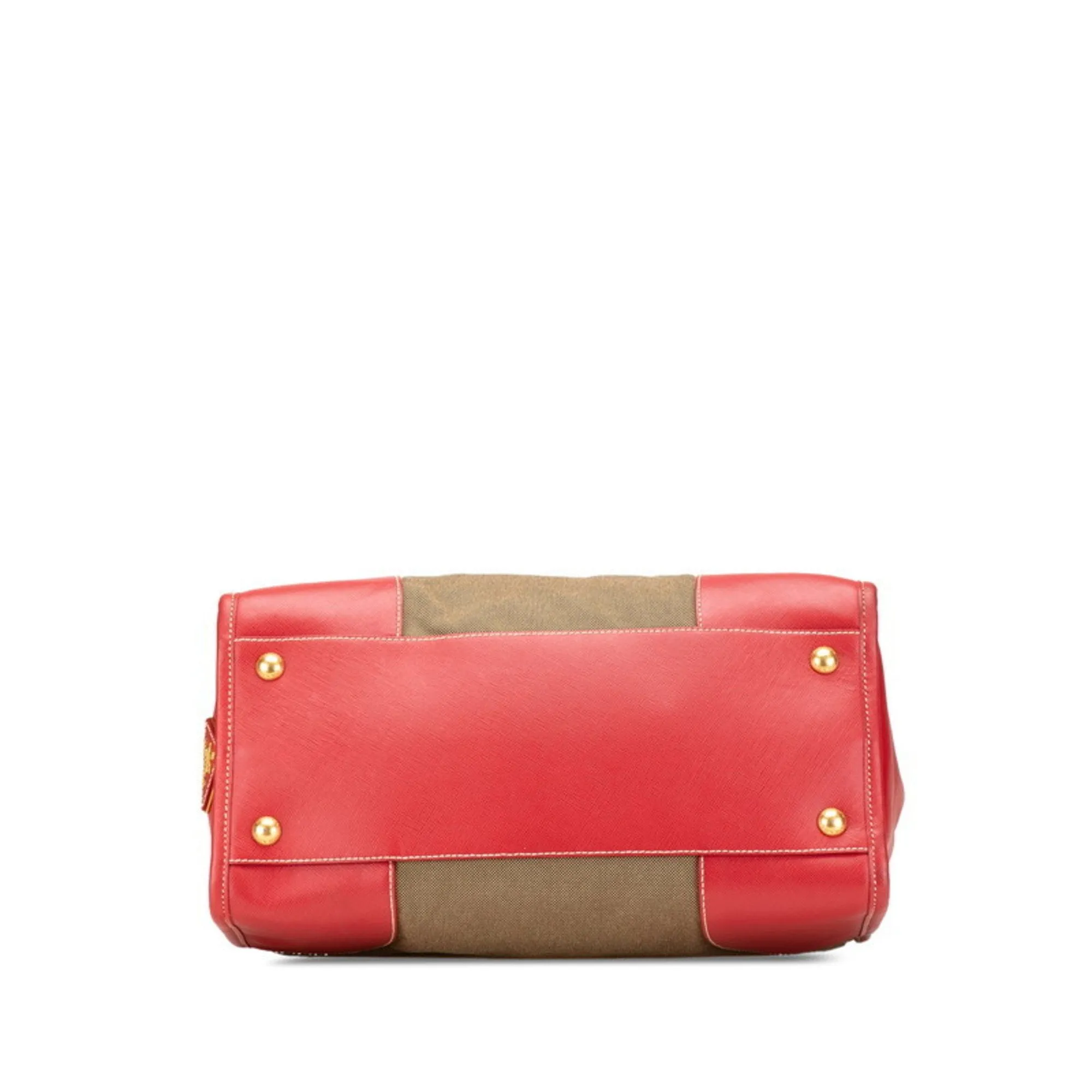 Prada  Color Canvas Leather Handbag Shoulder Bag (Pre-Owned)