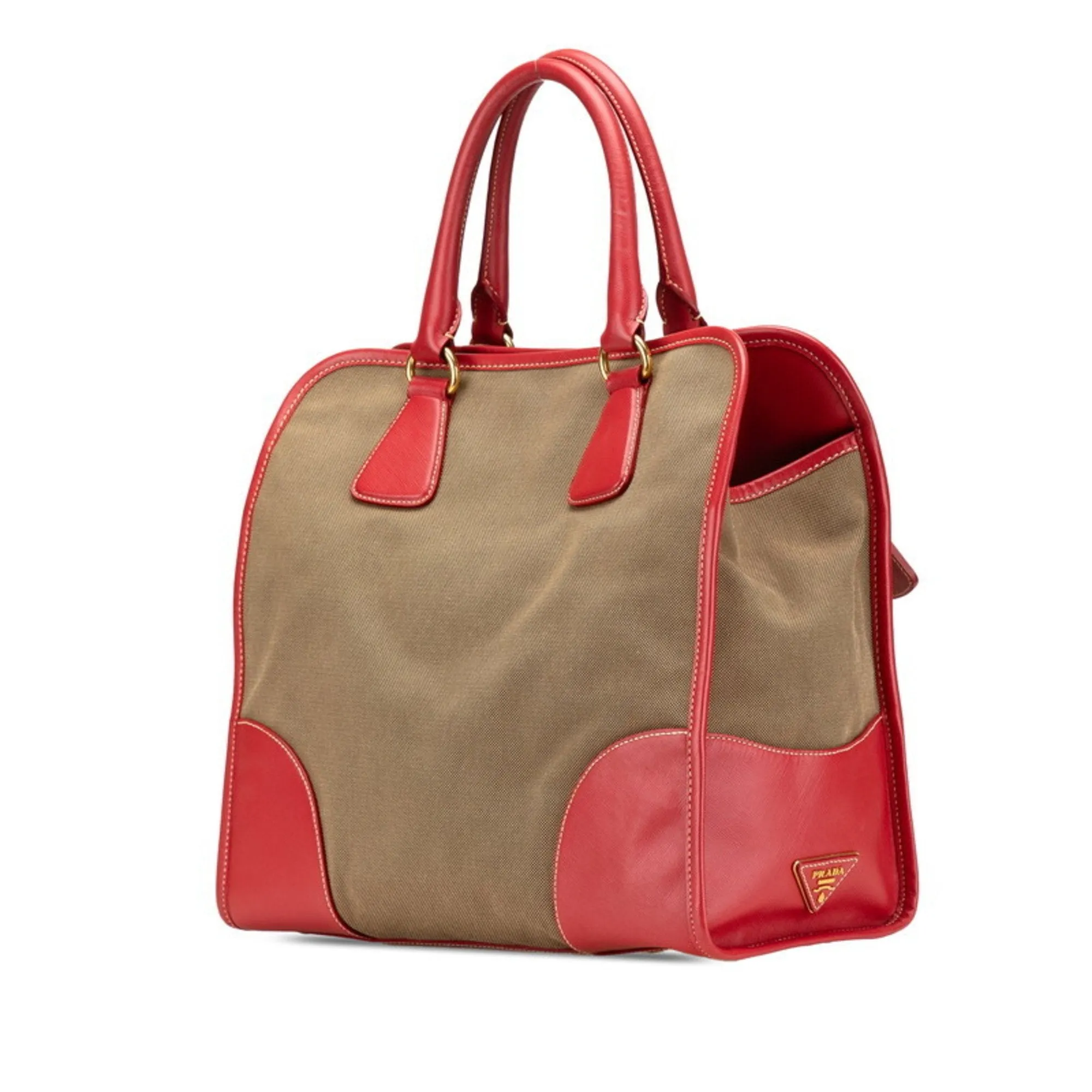 Prada  Color Canvas Leather Handbag Shoulder Bag (Pre-Owned)